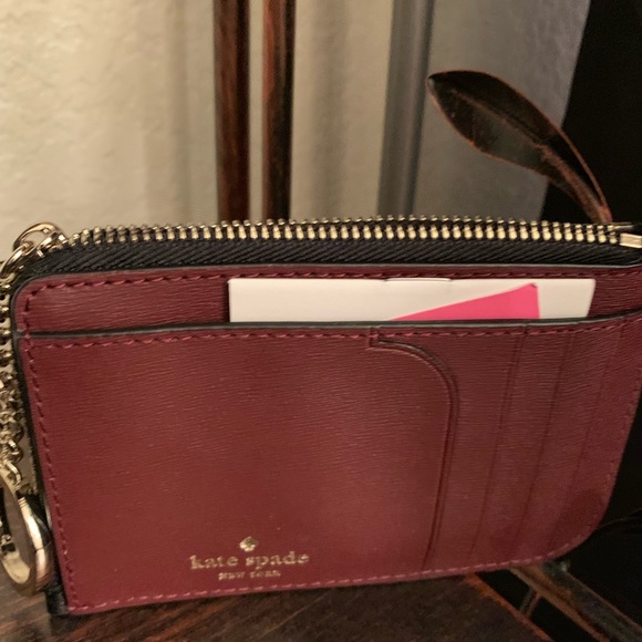 Medium l-zip card holder key chain Kate spade pup - Picture 4 of 6